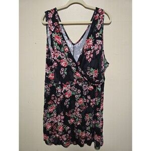 Maurices 24/7 Floral Sleeveless Wrap Mini Dress Plus Size Womens 3X